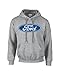 Trenz Shirt Company Ford Ford Logo Design Hoodie Motor Company Car Enthusiast Pullover Hood Classic Retro Oval Hooded Sweatshirt - Sports Gray - Large