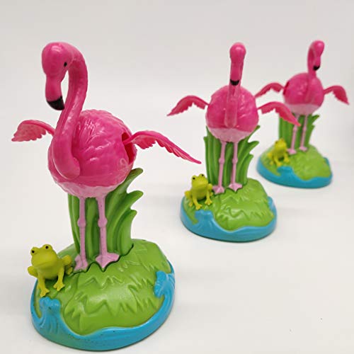 image for Flameer Solar Powered Bobbing Frog Flamingo Animal Figure Model - Fun 