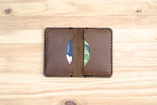 Leather Card Wallet, Chromexcel Leather Card Holder, Horween Leather Slim Wallet, Minimalistic Leather Wallet, Natural Chromexcel Bifold