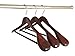B&C Home Goods Wooden Coat & Suit Hangers - Extra Wide Shoulder Wood Clothes Hangers with Velvet Bar | Premium Garment & Pants Storage Set of 6