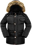 Valuker Men's Down Coat With Fur Hood With 90% Down Parka Puffer Jacket