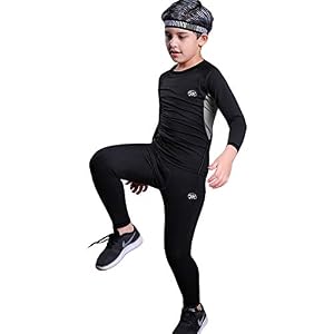 MeetHoo Thermal Underwear Kids, Boy’s Long Sleeve Base Layer Compression Warm Underwear Set Bottom&Tops Fleece Lined for…