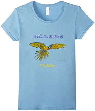 Womens Blue and Gold Macaw t-Shirt Small Baby Blue