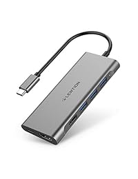 LENTION - Hub multipuerto USB-C con HDMI 4K, 4 USB-A, lector de tarjetas, adaptador de carga tipo C compatible con MacBook Pro 13 15 (Thunderbolt 3), MacBook Air 2018, Dell, HP, Surface Go, más (escala espacial)