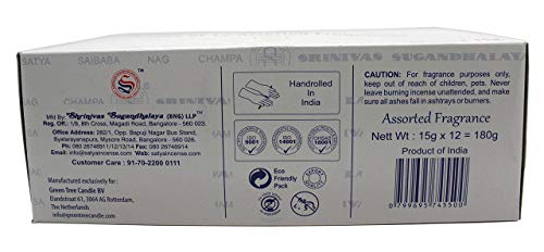 Satya Incense Set of 12 Nag Champa, Super Hit, Sacred Sandalwood, Pure Patchouli, Mystic Rose, Vanilla, Prana, Natural… - Image 4