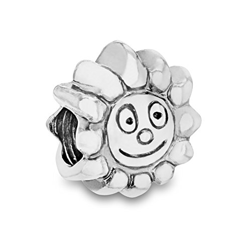 Tuscany Silver Women's Sterling Silver Smiling Sunflower Bead