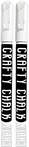 Liquid Chalk - For blackboard contact paper - menu board - white marker - 2 pack - Marker Set - Dry Erase Markers for Kids - Design - Get Crafty Chalk markers - Draw on Windows - create art -3mm tip