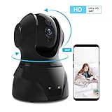 Home Security Camera, Wonbo Wireless 3MP Ultra HD 3.6 mm Lens Smart Dome IP Camera with Two-Way Audio, Ethernet 2.4G WiFi, Motion Detection, Night Vision for Home Baby Pet Monitor (Android/iOS)