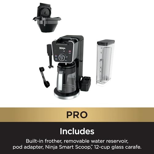 NINJA DRIP COFFEE MAKER WITH K CUP COMBO, DUALBREW PRO SPECIALTY COFFEE SYSTEM, COFFEE MACHINE COMPATIBLE WITH K-CUP PODS, 12 CUP SINGLE SERVE COFFEE MAKERS WITH PAPER FILTER, CFP301