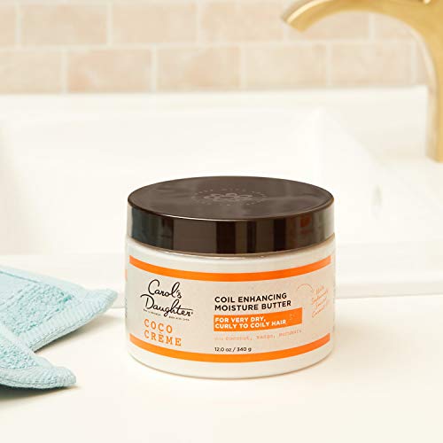 CAROL’S DAUGHTER COCO CREME COIL ENHANCING MOISTURE BUTTER, WITH COCONUT OIL AND MANGO BUTTER, FOR VERY DRY CURLY HAIR, PARABEN AND SILICONE FREE, 12 OZ