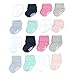 Goldbug Baby Girls 16-Pack Size Socks, Folded Cuff, Multi Color Pastels, Grey,/White, 0-3 & 3-12 Months
