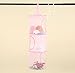 TIRSU Mesh Hanging Storage Organizer toy storage space saver bags 3 Compartments for kid room pink 2pieces lz0001-pink