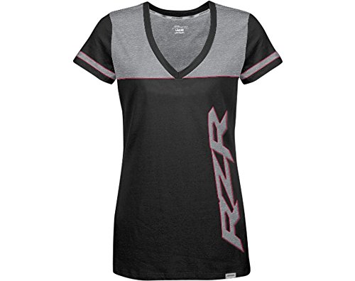 Women's Black & Grey Polaris RZR V-Neck Short Sleeve Shirt