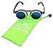 Round Flip up 42mm Django Levante Gafas De Sol Sunglasses (Black/Blue Lens)