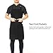 esonmus Adjustable Chef Apron Multi-Purpose Kitchen BBQ Restaurant Apron Cooking Grilling Waiter Apron with Adjustable Neck Belt Ultra Long Waist Ties Two Front Pockets for Anyone-Black