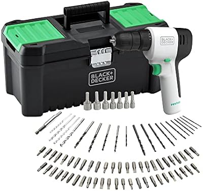 Reviva REVDD12C Trapano Avvitatore a Batteria 12V con Accessori 80 Pezzi e Cassetta Portautensili 12.5"