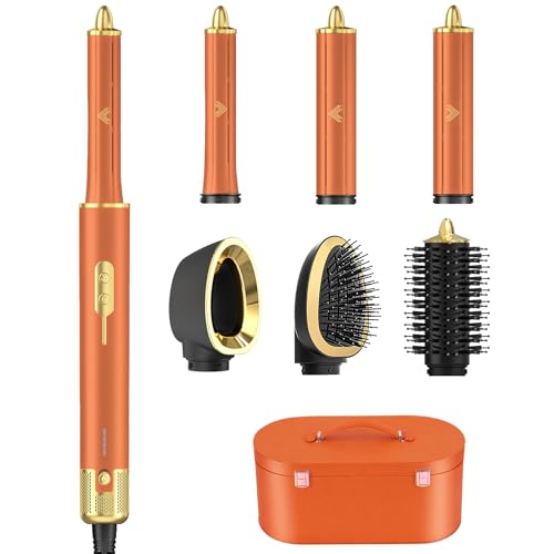 7-in-1 Hair Styler Set, Hair Styler - Airstyler, Car Wrap Curling Iron and Blow Dryer Brush Set, High Speed Ion Hair Dryer, Hair Styler for Quick Drying, for Styling, Volumising, Curling and