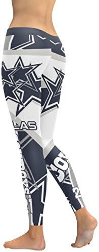 Dallas Football Team Gradient Leggings Women's Tights ✓ Dallas Football Team Stars Graphic Design Print ✓ Fitness Workout Running Yoga Pants Leggings (L / XL, Dallas)