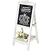 MyGift Decorative Vintage White Washed Brown Wood Large Freestanding Chalkboard Message Board Easel