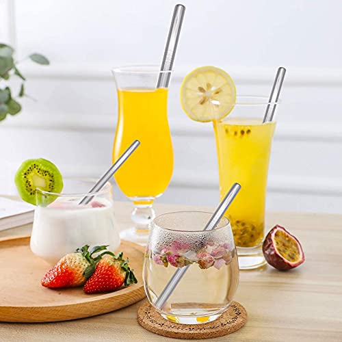 Bubble Tea Strohhalme,4 Stück Edelstahl Strohhalm Wiederverwendbare mit 2 Reinigungsbürsten, Umweltfreundliche… – Bild 7