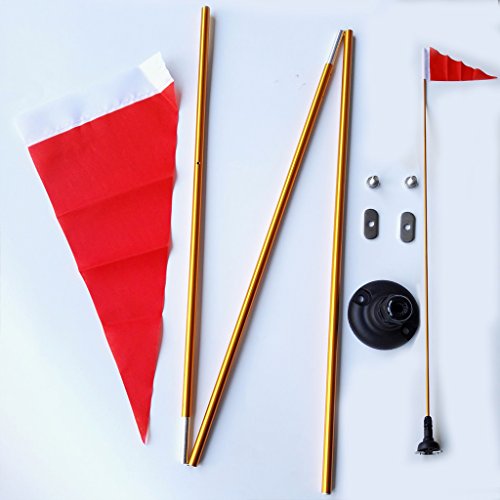 CUTICATE 4Pcs Marine Kayak Boat Safety Flag with Pole & Mount Base Kit - Kayaking Canoeing Boating Yachting Accessories