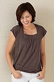 Fair Indigo Fair Trade Organic Square Neck Cap Sleeve Tee