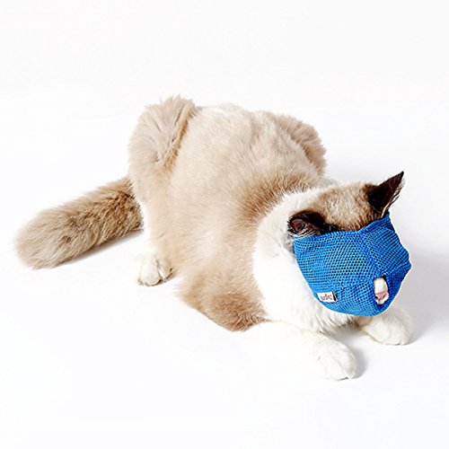 UHeng Pet Cat Muzzles Breathable Mesh Anti Biting Chewing Meow Mouth Cover - Thumbnail 2