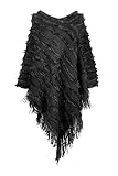 G2 Chic Women's Fancy Knit Cold Weather Ponchos Sweaters Cape