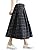 IDEALSANXUN Women’s Elastic Waist Retro A-line Plaid Pleated Midi Skirt