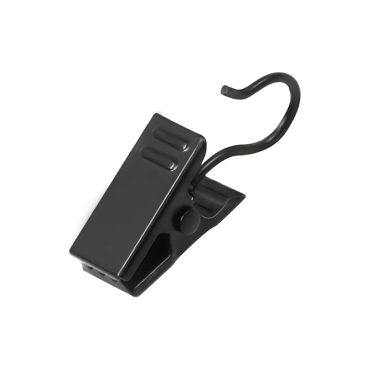 Coideal Small Curtain Clips with Hooks - 100 Pcs Stainless Steel Wire Hanger Shower Drapery Curtain Clips for Hanging Photos, Ceiling Lights, Art Craftss (Black)