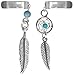 A-Set of Two Feather Ear Cuffs-One Dream Catcher and One Feather Cartilage No Pierce Clip On Cuff Earring