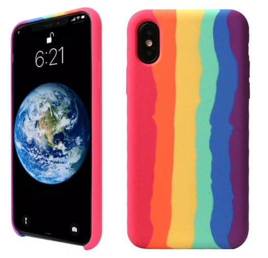 fonefunshop For iP XS Max - Gay Pride Rainbow Multicoloured Liquid Silicone Cover Case