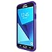 MicroP Galaxy J7 V Case, Galaxy J7 2017 / J7 Sky Pro / J7 Perx / J7Prime/Galaxy Halo Case, Hybrid Dual Layer Silicone Plastic Armor Defender Case for Samsung Galaxy J7V 2017 (Armor Purple Flower)