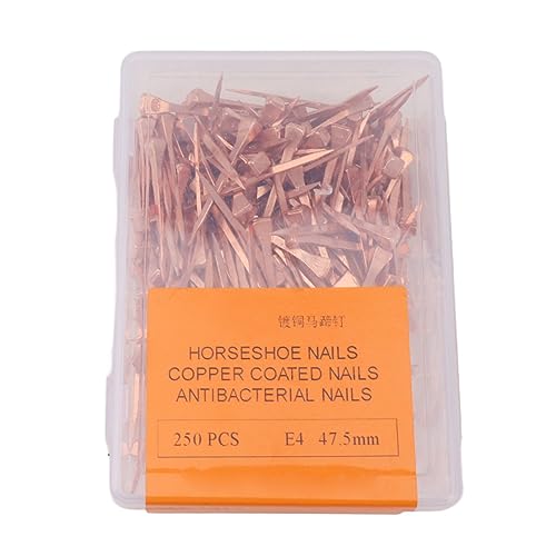 250-Pack Copper Plated Horseshoe Nails - 47.5mm E4 Size For Equestrian Care