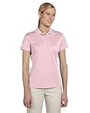 Adidas Women's Performance Rib Knit Collar Polo Shirt, Medium, Tea Rose