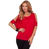 Scooped Bare-Shoulder Relaxed Draped Dolman Sleeve Tunic Top