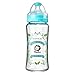 Simba Crystal Romance Wide Neck Borosilicate Glass Feeding Bottle - 9 oz (Sky Blue)