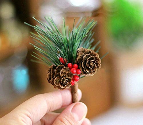 image for Ehoot 15 Pack Artificial Pine Picks Small Artificial Pine Tree for Chr