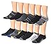 James Fiallo Men's 12-Pairs Low Cut Athletic Sport Peformance Socks, (sock size 10-13) Fits shoe size 6-12, 2885-94