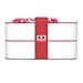 monbento - MB Original Blossom red / pink / white bento box - 2 tier leakproof lunch box for work/school lunch packing and meal prep - BPA free - Food grade safe food containers