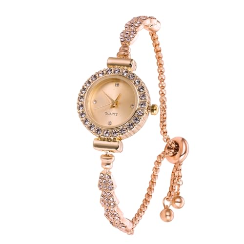 Halukakah Kids' Sparkling Diamond Watch - 18k Real Gold/Rose Gold/Platinum Plated - Round Dial - Quartz Adjustable Stainless Steel Wristwatch - Suitable for Girls and Boys