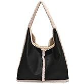 Faux Shearling Tote Bag for Women, Fashion Fleece Chic Fuzzy Handbag Shoulder Purse Y2K Casual Day Bag Tote
