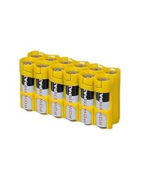 Soporte para 12 baterías Storacell, AA Powerpax, color amarillo. Amarillo