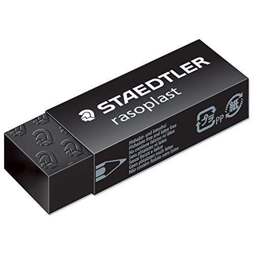 STAEDTLER RASOPLAST Black Plastic Rubber Eraser [Pack of 3]
