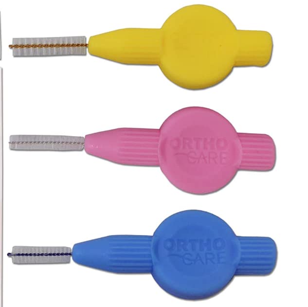 Brace Space Orthodontic INTERDENTAL Brushes for Cleaning Around Braces/Brackets (0.4mm Micro, Pink)