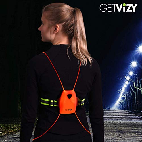 Rechargeable LED Vest with A Chest Lamp for Nighttime Running, Walking & Cycling. Ultra-Bright, Lightweight, Weatherproof, Adjustable & 1 Year Warranty.