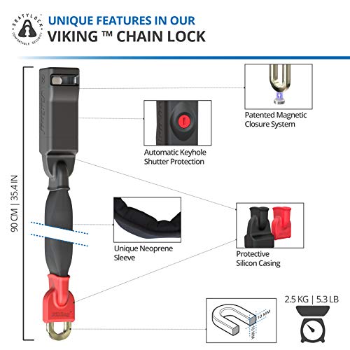 Seatylock Viking Bike Lock Chain with Key Patented Motorcycle and
