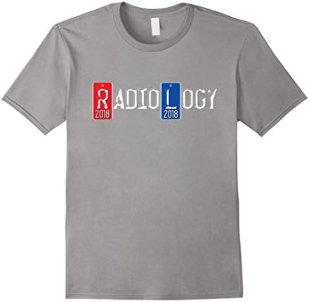 Mens RADIOLOGY 2018 GRADUATION GIFT, Right Left Lead Marker Shirt 2XL Slate