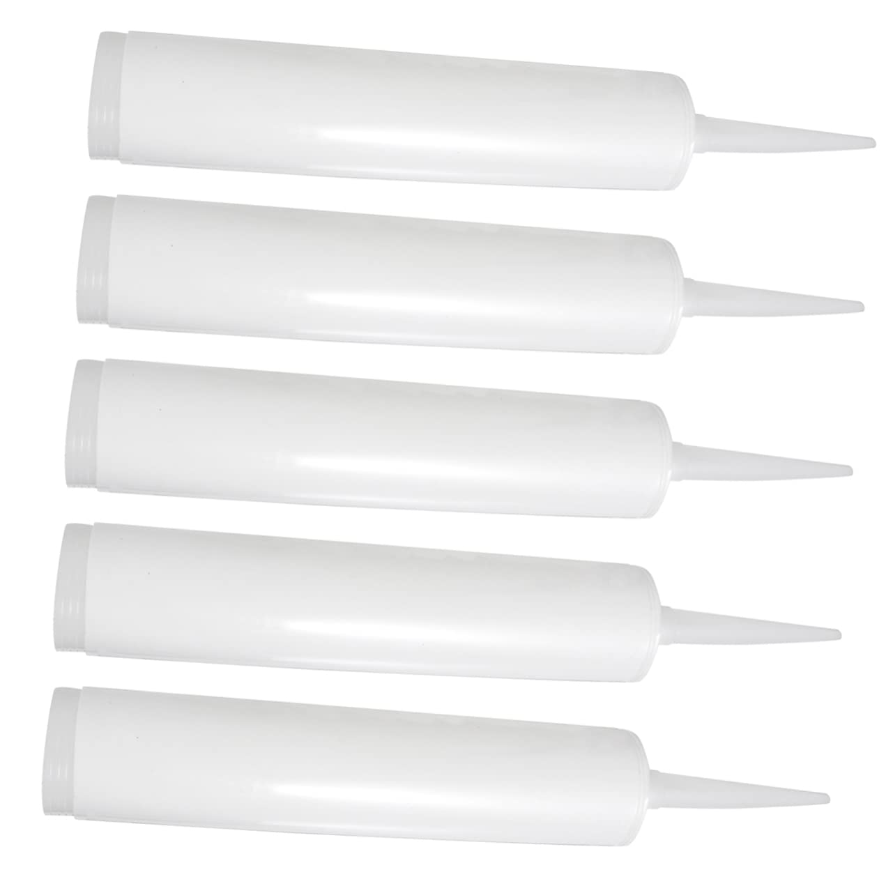 Yardwe Empty Sealant Tubes 5 Pack Refillable Caulking Cartridges 13 Inch Universal Plastic Tubes for Diy Home Repairs Construction
