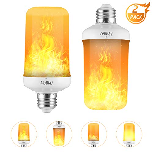 Led Light Bulbs,Realistic Flame Effect Light Bulbs,7W E26 4 Modes Fire Flickering Smart Light Bulb for Halloween Decorations,Christmas Lights,Home,Hotel,Bar,Party,Cafe Decoration(2 Pack)